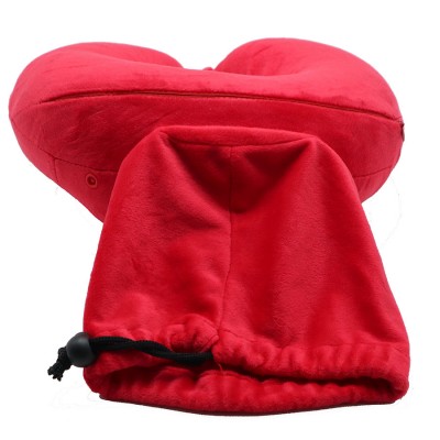 H49 Portable Easy Fold Neck Pillow Velvet U Shape Pillow Business Travel Airplane Pillow