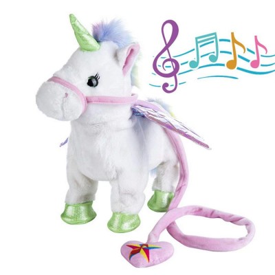 B079 Electronic Pet Unicorn White Small Toys Doll Pegasus Stuffed Unicorn Singing Walking Musical Cute Plush Walking Doll Toy