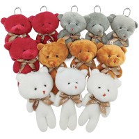 E828 Mini Bears Plush Toys Stuffed Teddy Animals Keychain Doll Party Favors Plush Teddy Bear Giveaways