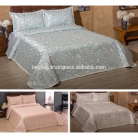 New Luxury Double Bedspread Throw, Different Colours with Two Pillow Cases/Shams